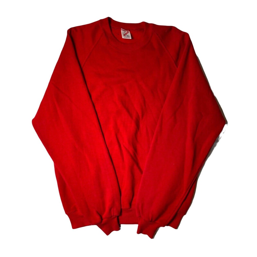 Vintage‎ Red Blank Jerzees Sweatshirt Size XL Raglan Tri Blend USA Made